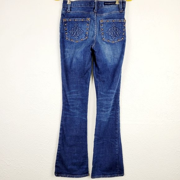 Rock & Republic Kasandra Bootcut Jeans Size 2M~Actual 26×31~Low Rise~Distressed - Picture 2 of 9